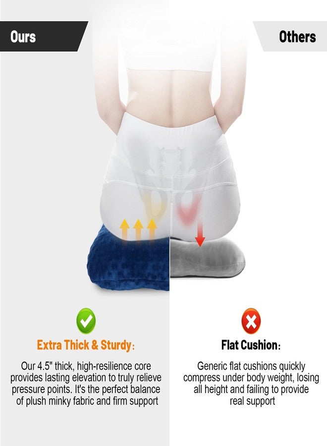 RoamReady Donut Pillow for Bed Sores Treatment Buttocks, Wheelchair Cushion Bedsore Pressure Relief Pillow, Sciatica Cushion with Non-Slip Base for Tailbone Pain, Hemorrhoid, Pregnancy, Elderly(Blue) - Image 3