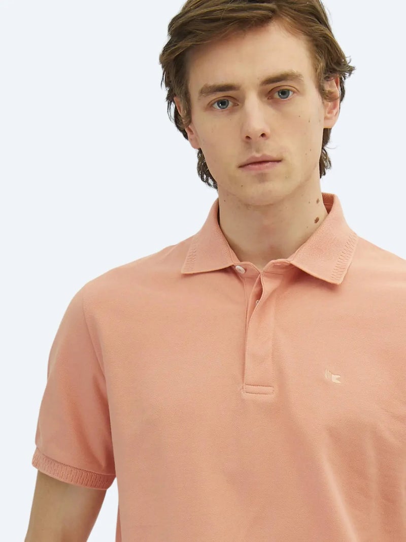 Kip Salmon Plain Polo Neck 100% Cotton T-Shirt - Image 3