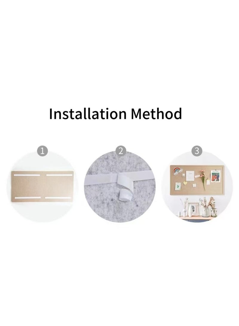  طائرة ورقية لوحة إعلانات، لوحة بوليستين كبيرة قابلة للطي، جدار صور، 60 × 120 سم، لوحة دبابيس جدارية، لوحة صور قابلة للطي، لوحة رؤية ذاتية اللصق مع مسامير وردة في علبة/نمط (رمادي، 60x120 سم) - Image 3