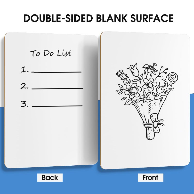 MaxGear Small White Board Dry Erase Boards 6 Pack, 9" x 12" Mini Whiteboard for Students School, Portable White Boards Mini Lapboards Including 6 Mini Dry Erase Erasers and 6 Markers - Image 2