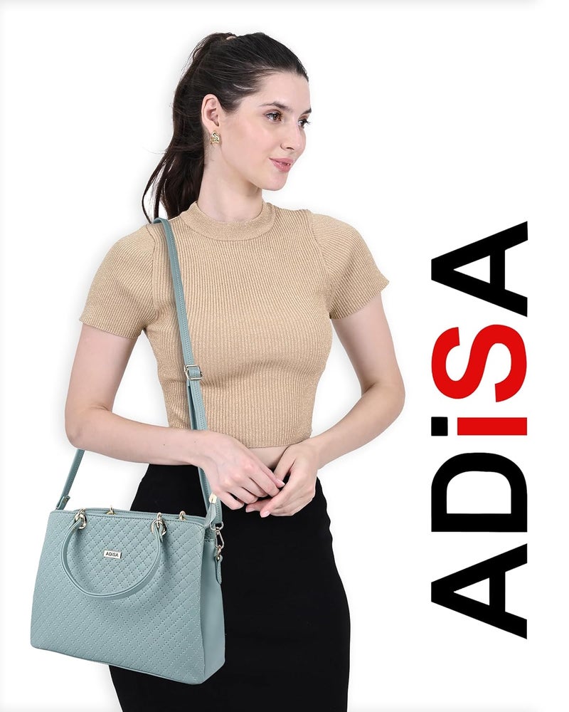 ADISA quilted handbag shoulder bag for women and girls with detachable sling belt (AD4077) - Image 5