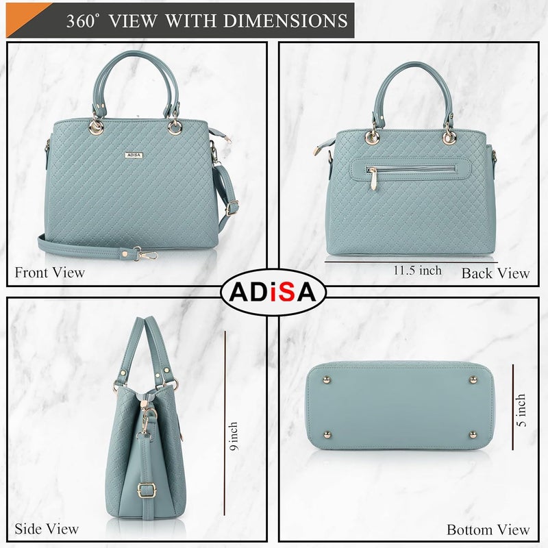 ADISA quilted handbag shoulder bag for women and girls with detachable sling belt (AD4077) - Image 2