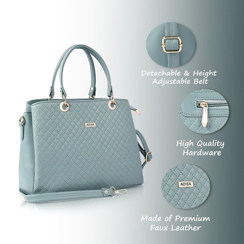 ADISA quilted handbag shoulder bag for women and girls with detachable sling belt (AD4077) - Image 3