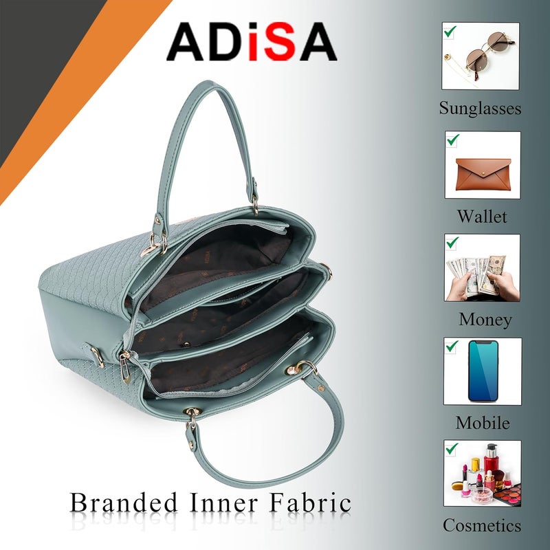 ADISA quilted handbag shoulder bag for women and girls with detachable sling belt (AD4077) - Image 4
