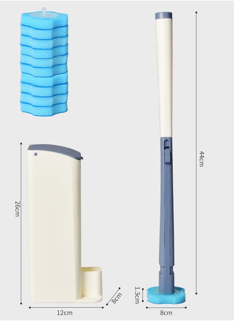 Disposable Toilet Brush with 10 Toilet Brush Refills, Disposable Toilet Brush Cleaner, Disposable Toilet Bowl Brush, Toilet Cleaner, Toilet Bowl Cleaners