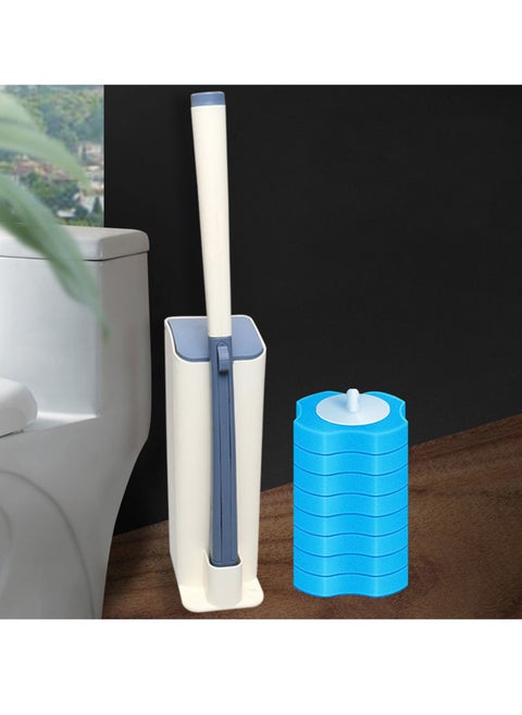 Disposable Toilet Brush with 10 Toilet Brush Refills, Disposable Toilet Brush Cleaner, Disposable Toilet Bowl Brush, Toilet Cleaner, Toilet Bowl Cleaners