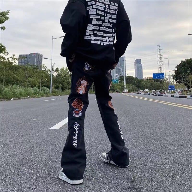 Unisex Classic Denim Jeans Loose Fit Daily Outdoor Wear - Image 2