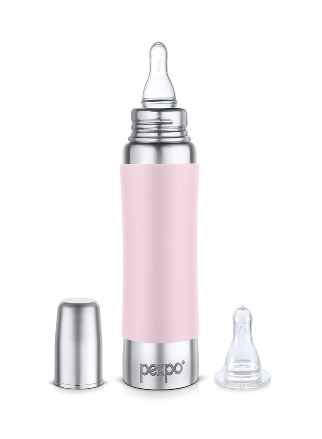 PEXPO Jack & Jill Stainless Steel Baby Feeding Bottle (250ml) | BPA Free | Slim Neck | Ideal for Infant and Toddlers (Pink) - Image 3
