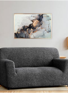 بولاتو غطاء اريكة كبيرة و اريكة ذات المقعدين من ماركة ( Paulato ) - غطاء قابل للتمدد - غطاء وسادة اريكة - غطاء من القماش الناعم - قطعة واحدة مناسبة قابلة للغسيل سهلة التنظيف - رمادي .  - Image 2