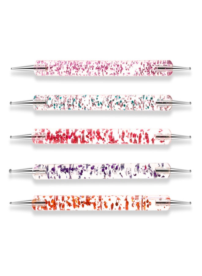 5Pcs/Set Nail Art Dotting Pen UV Gel Painting Acrylic Handle Rhinestones Crystal Pens Salon Decoration Manicure Tools Kit - Image 1