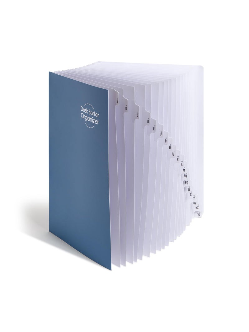Smead منظم ملفات مكتب سمياد القابل للتوسيع، لوازم المكتب، أبجدي (أ-ي) ورقمي (1-20) منظم المكتب، 20 فاصل فهرسة، علامات لامعة، حجم قانوني، أزرق، ملحقات مكتب المكتب (89237) - Image 1