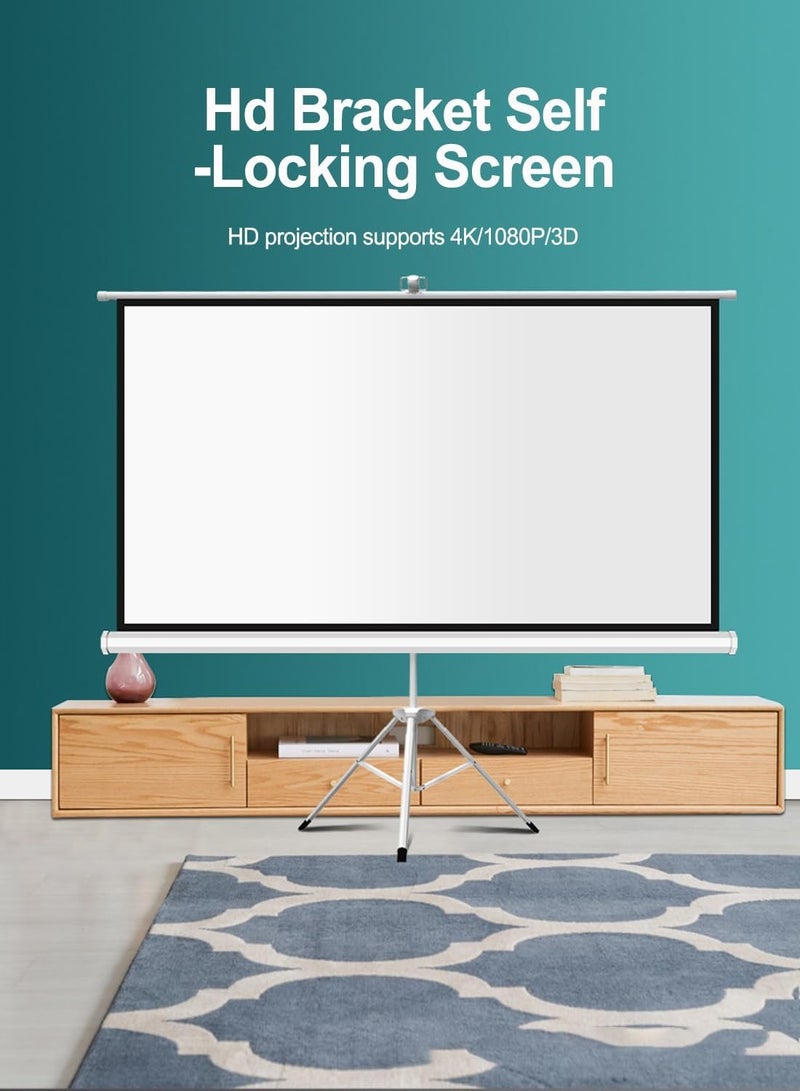 ET-LIFE 72 Inch 16:9 Portable 4K Projector Screen with Tripod Stand - White Fiberglass Projector Screen for Outdoor and Indoor Use - Image 2