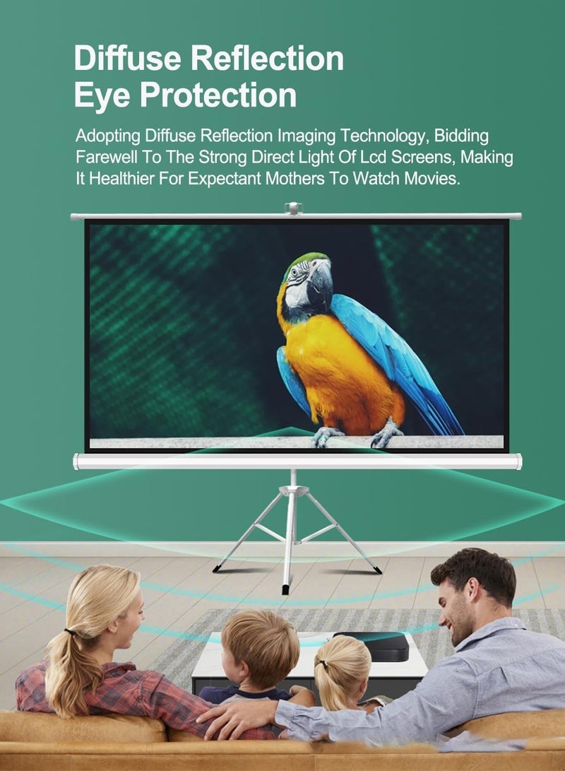 ET-LIFE 72 Inch 16:9 Portable 4K Projector Screen with Tripod Stand - White Fiberglass Projector Screen for Outdoor and Indoor Use - Image 3