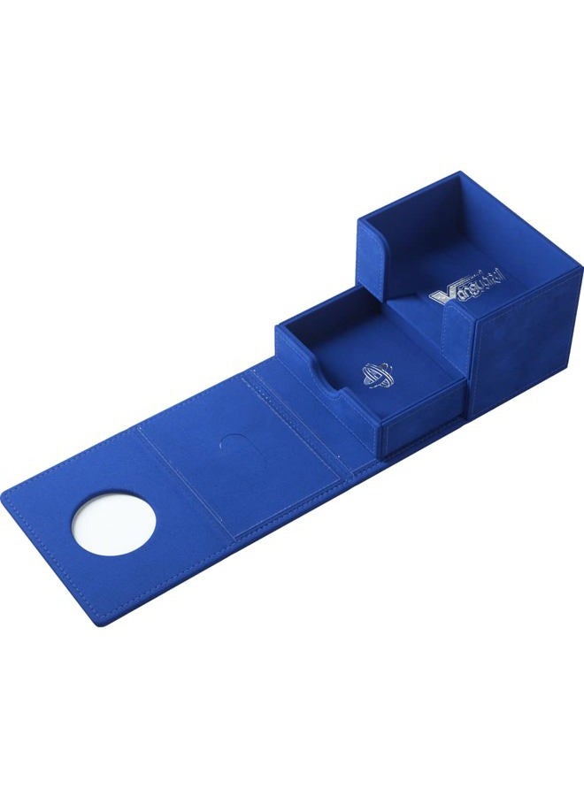Gamegenic Cardfight!! Vanguard Nation's Vault | Premium Deck Box | Holds up to 50 Double-Sleeved Cards | Extra Drawer for Power Counters and Accessories | Dark States - Blue Color | Made - Image 2