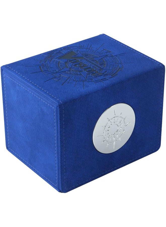 Gamegenic Cardfight!! Vanguard Nation's Vault | Premium Deck Box | Holds up to 50 Double-Sleeved Cards | Extra Drawer for Power Counters and Accessories | Dark States - Blue Color | Made - Image 1