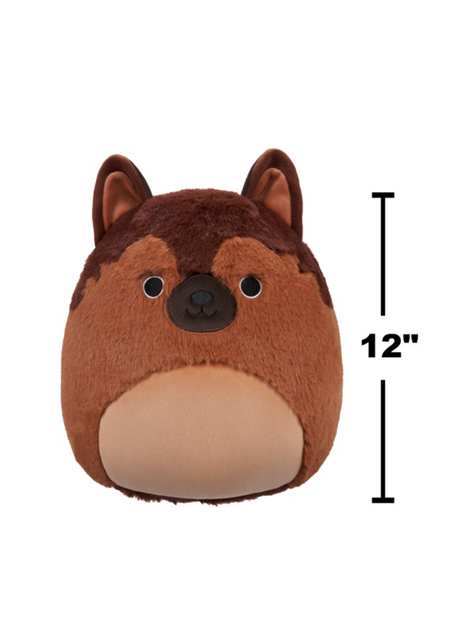 Squishmallows دمية فوزامالو متوسطة الحجم بارتفاع 12 إنش ماريو براون جيرمان شيبرد مرخصة رسميًا من كيلي توي هدية ملونة ناعمة للأطفال البنات والأولاد قابلة للغسل قابلة للعصر ملونة لجميع الأعمار  - Image 5