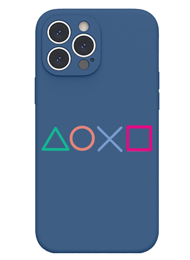 Theodor Protective Slim Fit Case Liquid Silicone Cover with Full Body Protection Anti-Scratch Shockproof Case For iPhone 13 Pro Blue  - Pubg - Image 1