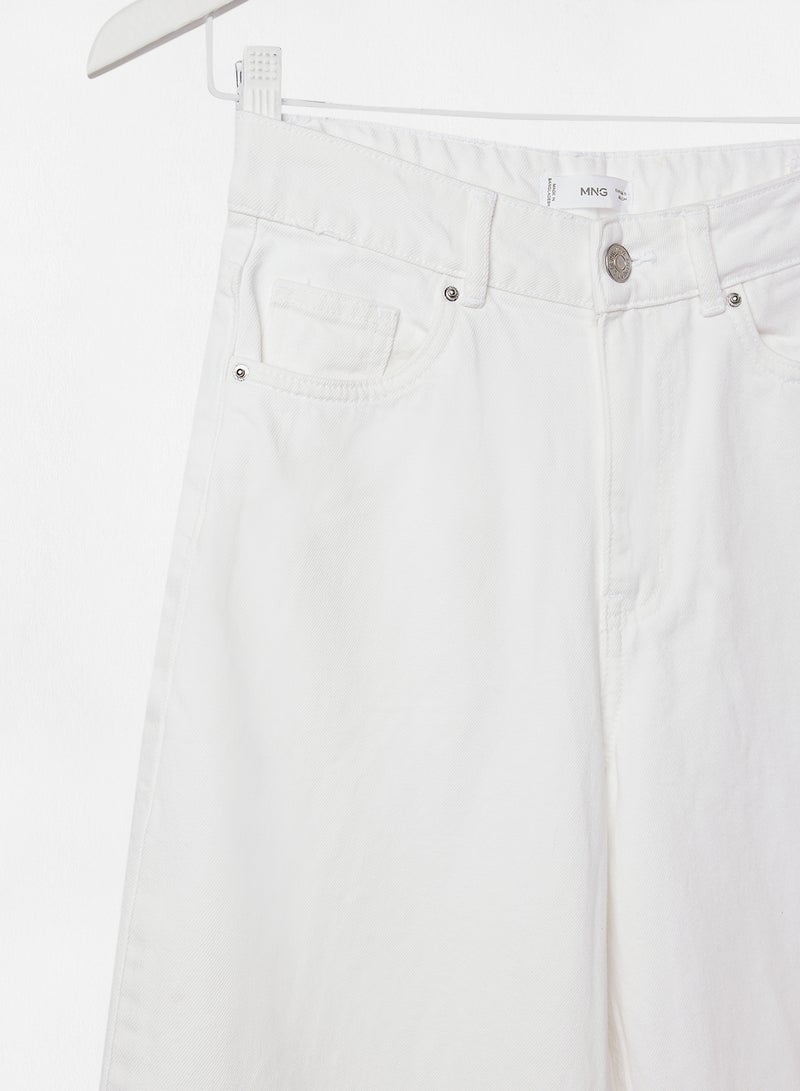 MANGO Girls Frayed Hem Culottes Jeans  - Image 3