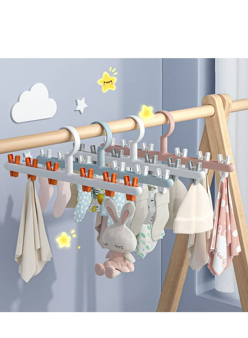 SYOSI 2 Pack Windproof Sock Clips Hanger, Clothes Sock Underwear Clips Space Saving Windproof Drying Racks with 360° Swivel Hook and Strong ClipsClothespins for Home Travel - Image 5