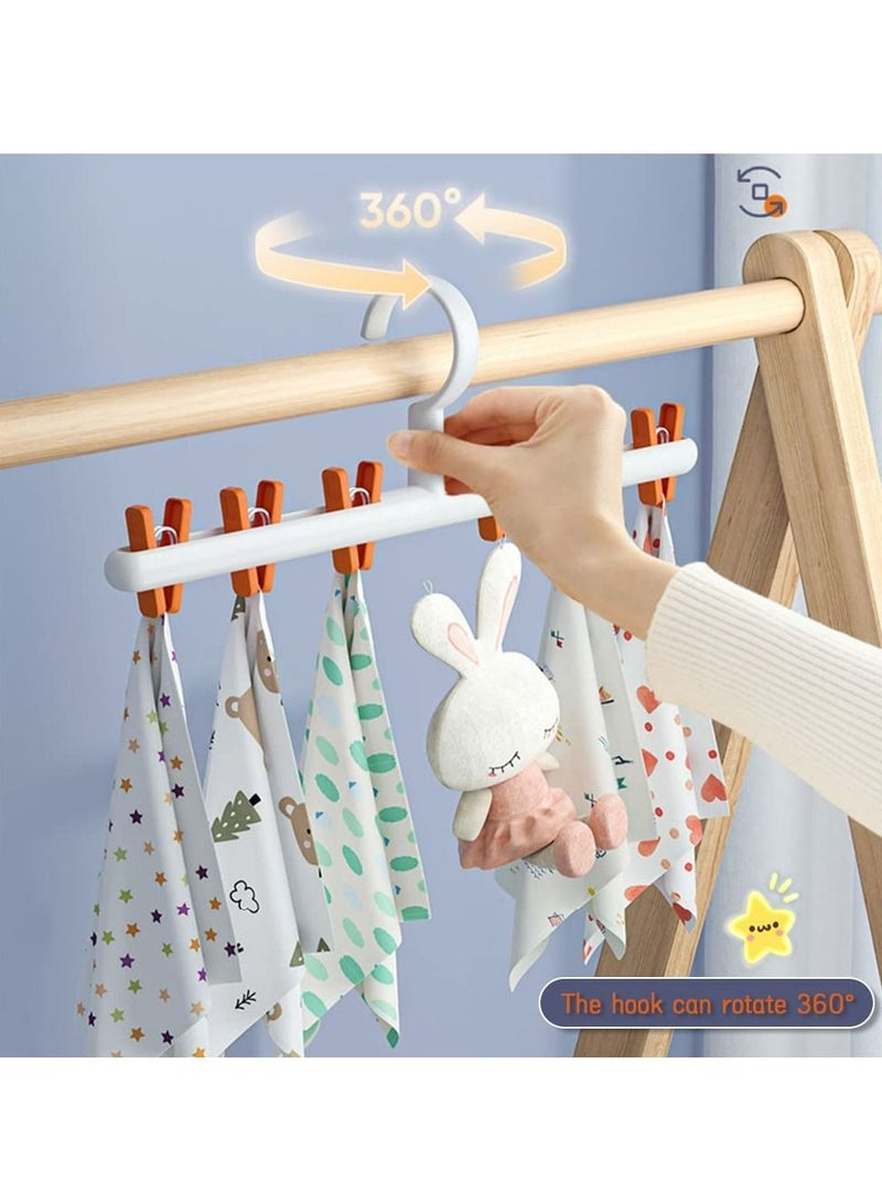 SYOSI 2 Pack Windproof Sock Clips Hanger, Clothes Sock Underwear Clips Space Saving Windproof Drying Racks with 360° Swivel Hook and Strong ClipsClothespins for Home Travel - Image 2