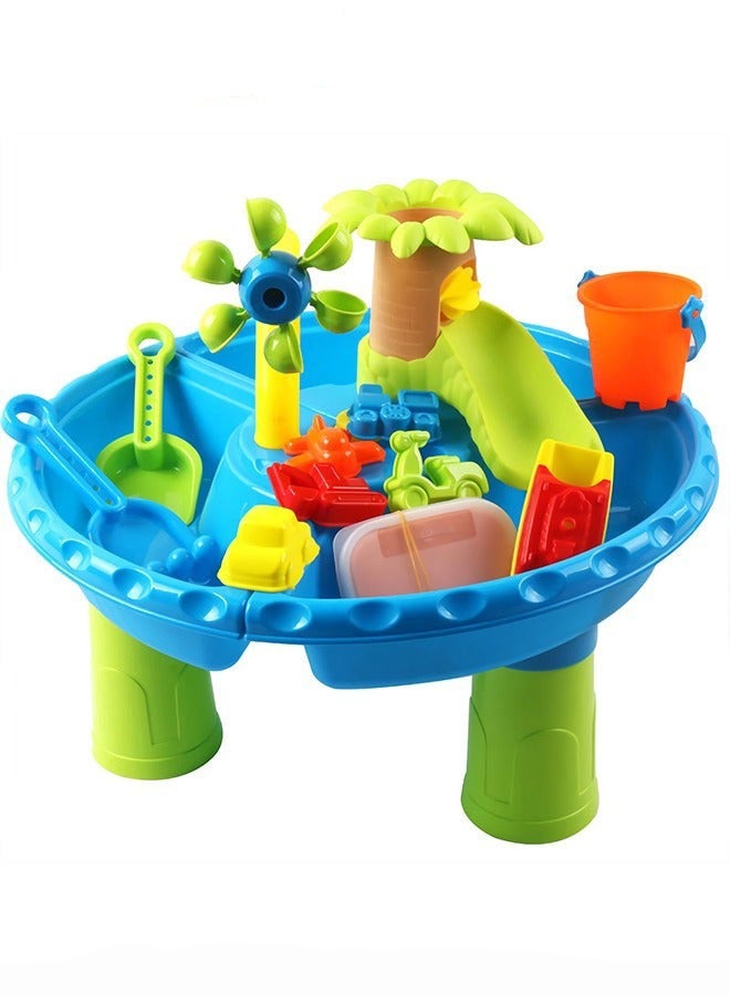DURKU 22 Piece Sand and Water Table Set with Abundant Accessories, Vibrant Beach Toy, Interactive Parent-Child Toys, Simple Assembly, Ideal for Indoor, Outdoor, and Beach Use, Top Sand Toys for Children - Image 1