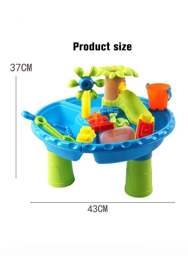 DURKU 22 Piece Sand and Water Table Set with Abundant Accessories, Vibrant Beach Toy, Interactive Parent-Child Toys, Simple Assembly, Ideal for Indoor, Outdoor, and Beach Use, Top Sand Toys for Children - Image 2