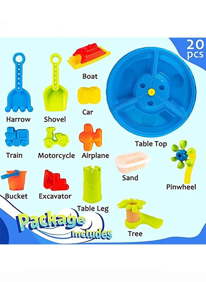 DURKU 22 Piece Sand and Water Table Set with Abundant Accessories, Vibrant Beach Toy, Interactive Parent-Child Toys, Simple Assembly, Ideal for Indoor, Outdoor, and Beach Use, Top Sand Toys for Children - Image 4