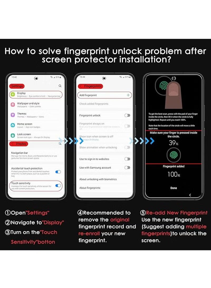 URBBKING [2 Pack] Samsung Galaxy S24 Ultra Privacy Screen Protector,Support Fingerprint Unlock Film Protector for S24 Ultra,9H Hardness Tempered Glass Dispaly Protection,Anti-Scratch Anti-drop Case Friendly - Image 2