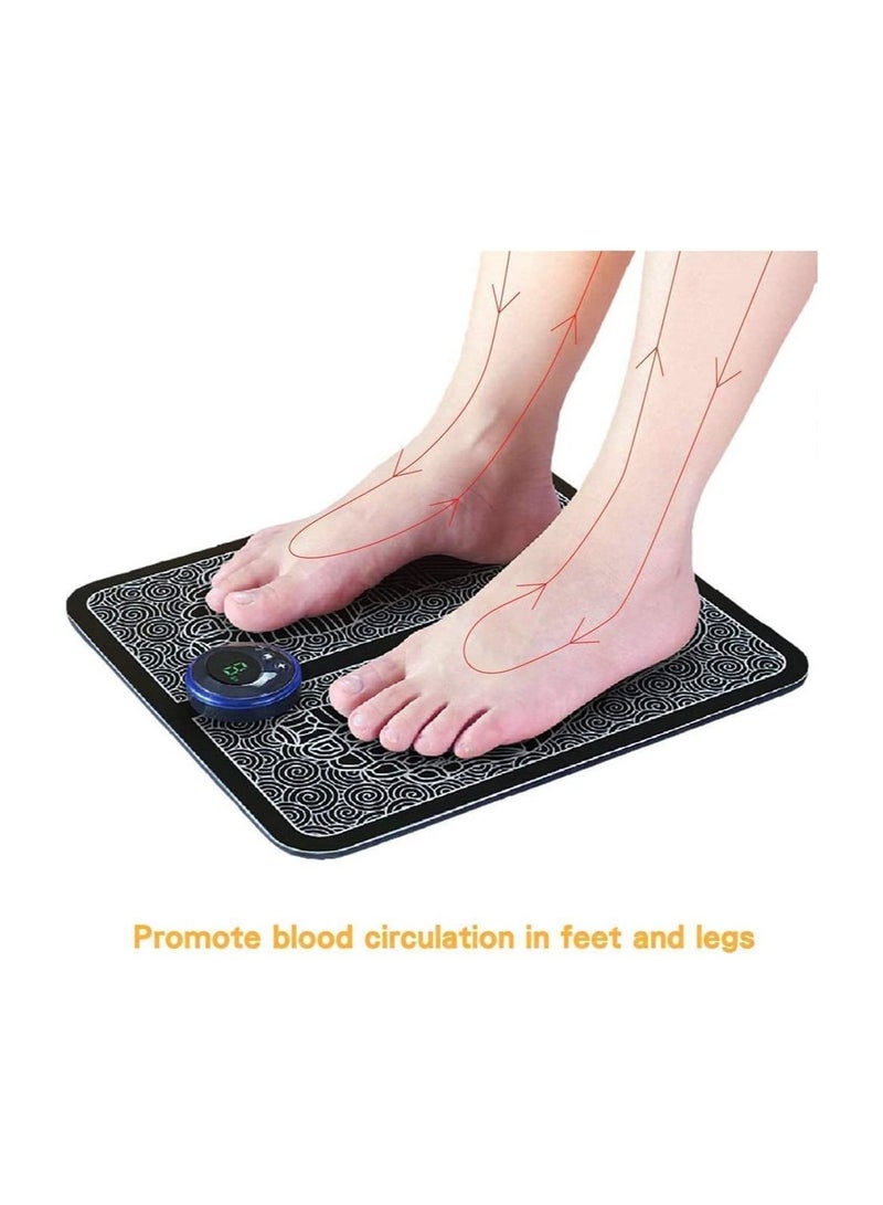 EMS Feet Massage, Foot Massager for Blood Circulation Muscle Pain Relief, USB Rechargeable Folding Portable Electric Massage Mat with 9 Intensity Levels - Image 3