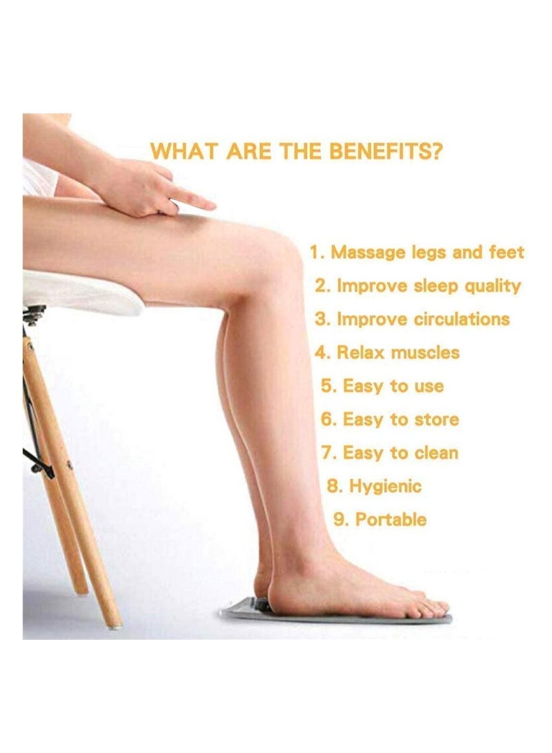 EMS Feet Massage, Foot Massager for Blood Circulation Muscle Pain Relief, USB Rechargeable Folding Portable Electric Massage Mat with 9 Intensity Levels - Image 5