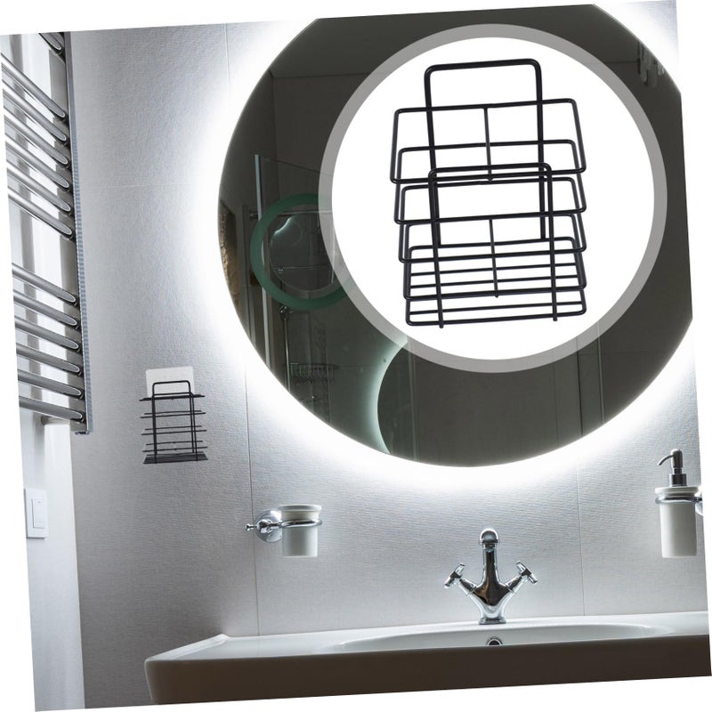 Wall Mounted Iron Toothbrush Holder No Holes Drainage Design For Electric And Manual Toothbrushes - Image 4
