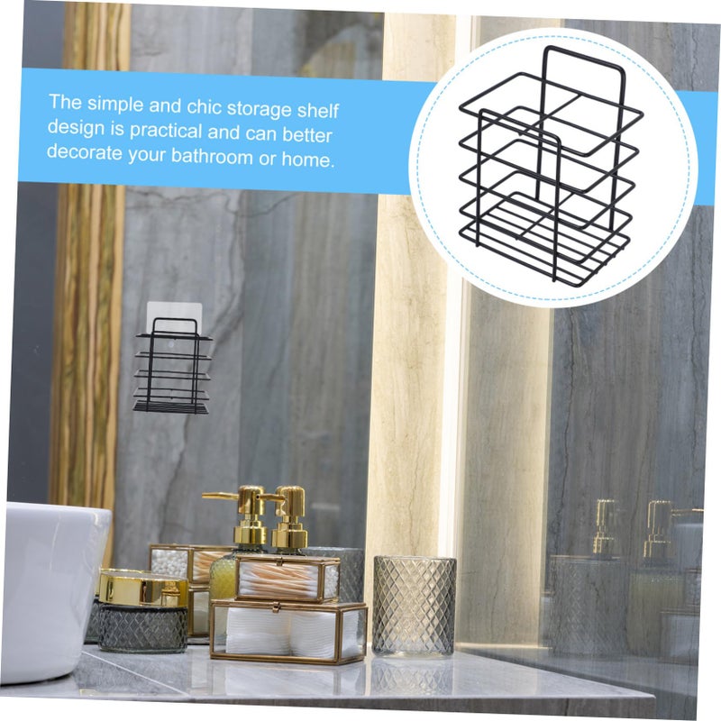 Wall Mounted Iron Toothbrush Holder No Holes Drainage Design For Electric And Manual Toothbrushes - Image 5