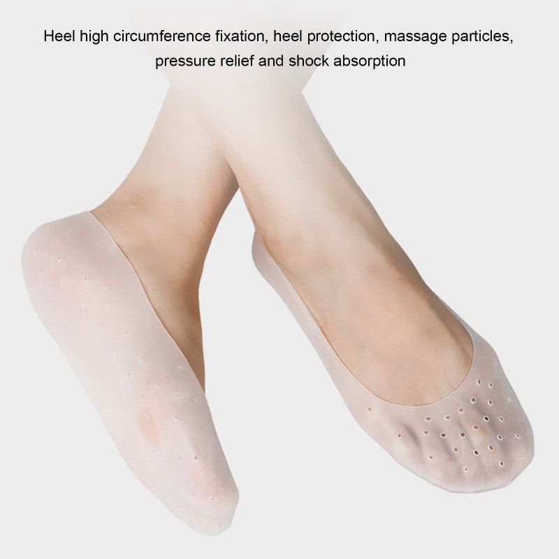 Silicone Foot Protectors S Size White Lightweight Soft Safe Design - Breathable Air-Hole Reusable Washable Foot Covers for Dry Cracked Foot Care - Image 2