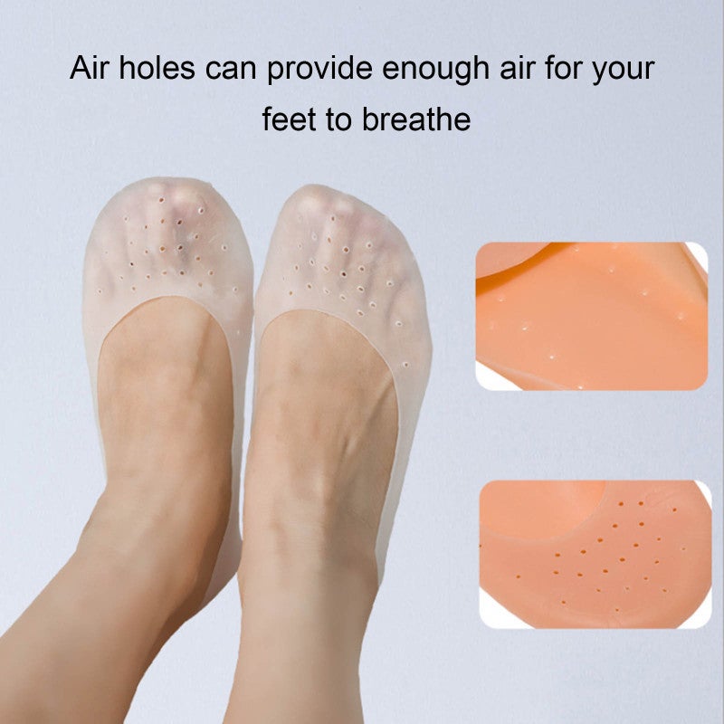 Silicone Foot Protectors S Size White Lightweight Soft Safe Design - Breathable Air-Hole Reusable Washable Foot Covers for Dry Cracked Foot Care - Image 4