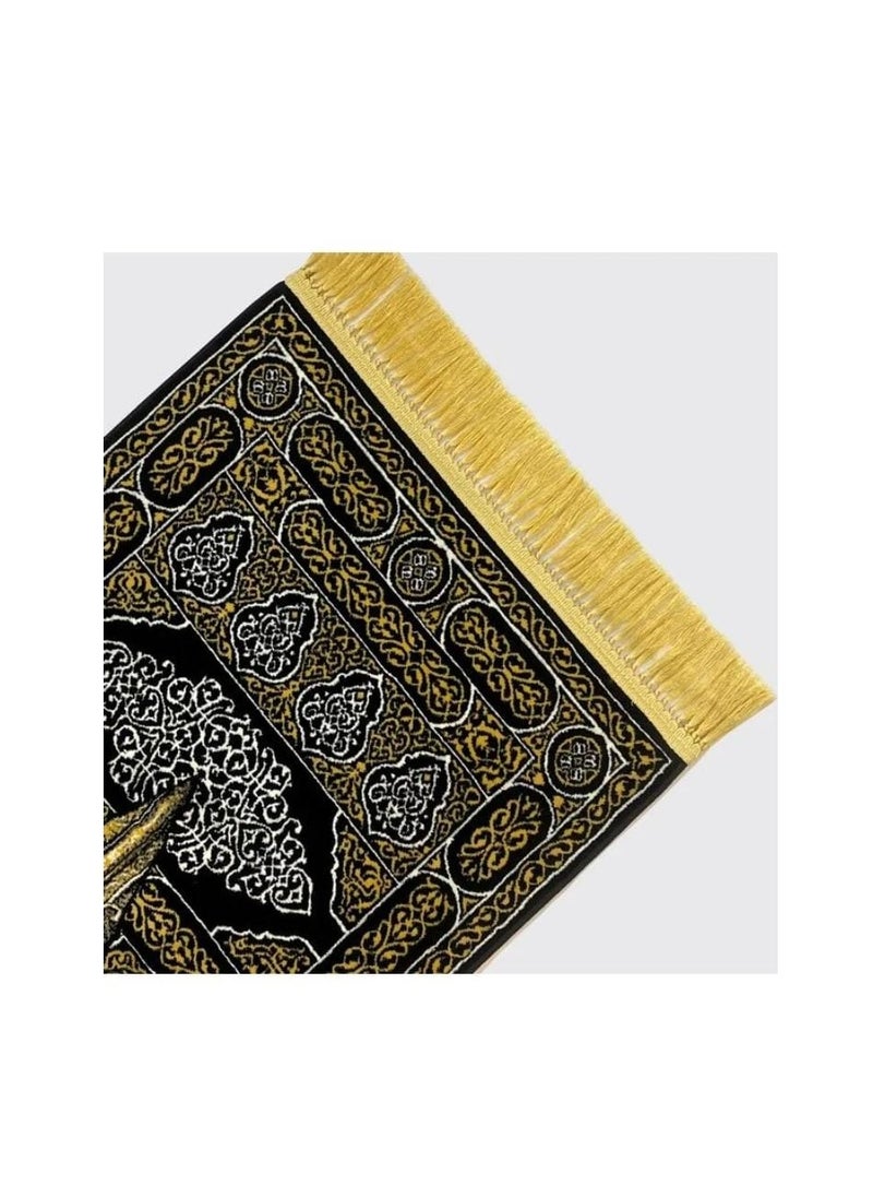 متجر سلام سجادة صلاة بتصميم باب الكعبة أسود/ذهبي 70x110سم  - Image 2