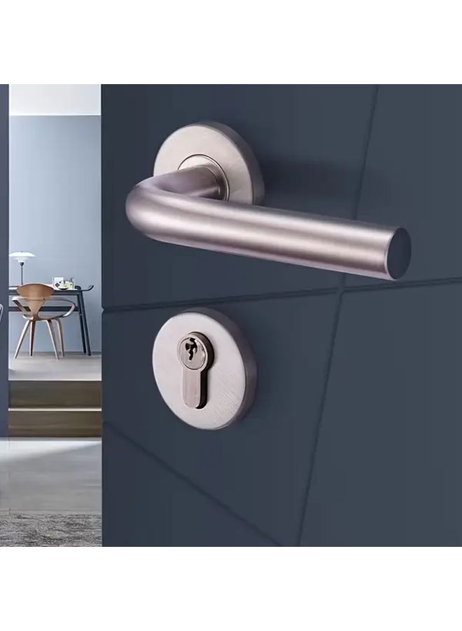 Stainless Steel Interior Door Handle Lock Reversible Non Slamming Design with Hardware - Image 1
