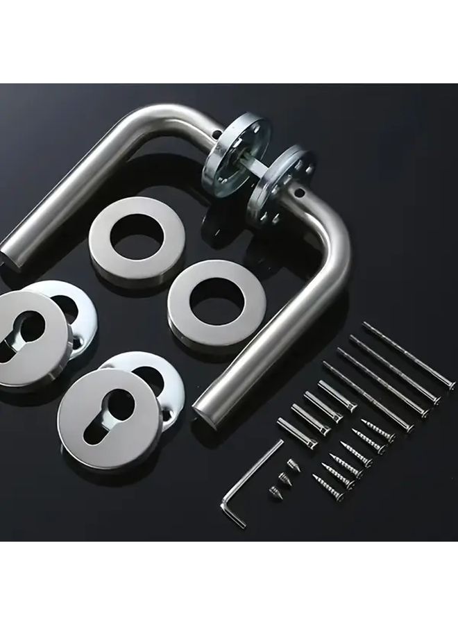 Stainless Steel Interior Door Handle Lock Reversible Non Slamming Design with Hardware - Image 3