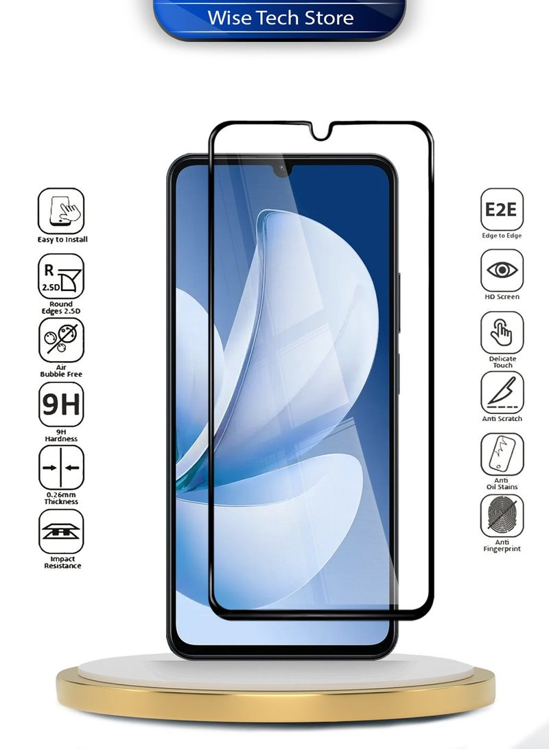 Wtech Realme Note 70 4G 2025 Fashion TPU Soft Silicone Sides Texture Case Cover - Brown & Realme Note 70 4G 2025 / Realme Note 70T Premium E2E Series Full Glue Full Cover Tempered Glass Screen Protector (MSGECN) - Clear/Black Bundle - Image 3