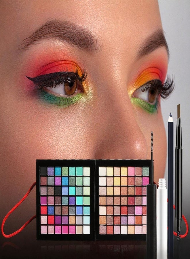 popfeel 177 color eye shadow powder blusher lip gloss repair kit with brush   color   BOX006A - Image 4