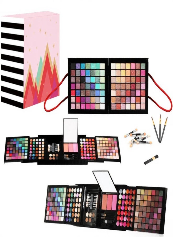 popfeel 177 color eye shadow powder blusher lip gloss repair kit with brush   color   BOX006A - Image 5