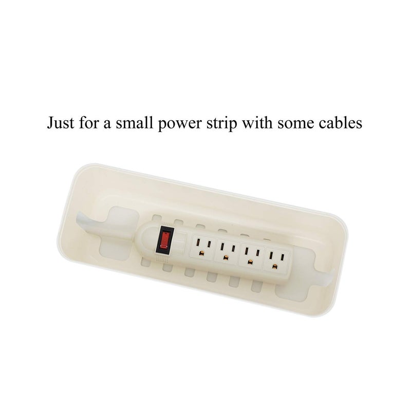 Changsuo Cable Management Box Small White, Extension Cord Organizer for Power Stripe Surge Protector Wire Management Concealer Cover Hider for Desktop Home Office Kitchen (White) - Image 5