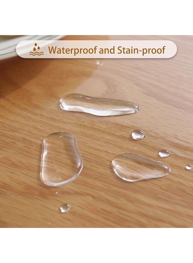 Transparent Tablecloth 220 x 140 cm, Table Film Washable, Waterproof and Oil-Resistant PVC, Prevent Scratching Desktop of Tables and Furniture - Image 2