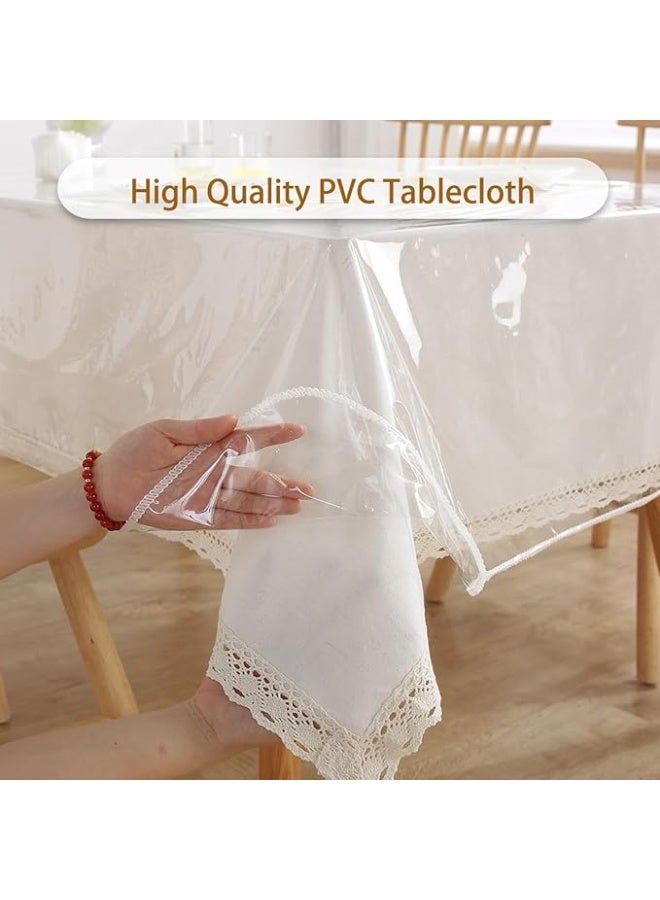 Transparent Tablecloth 220 x 140 cm, Table Film Washable, Waterproof and Oil-Resistant PVC, Prevent Scratching Desktop of Tables and Furniture - Image 3