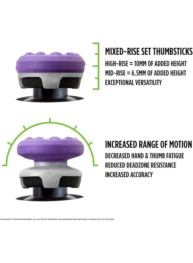 Galaxy Purple For Playstation 4 (Ps4) And 5 (Ps5) Performance Thumbsticks Compatible Controller Grip Performance Galaxy Themed Thumbstick Covers (1 High Rise 1 Mid Rise Purple) - Image 2