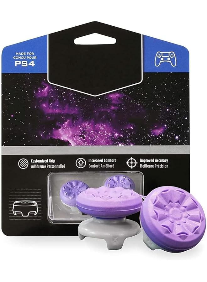Galaxy Purple For Playstation 4 (Ps4) And 5 (Ps5) Performance Thumbsticks Compatible Controller Grip Performance Galaxy Themed Thumbstick Covers (1 High Rise 1 Mid Rise Purple) - Image 1