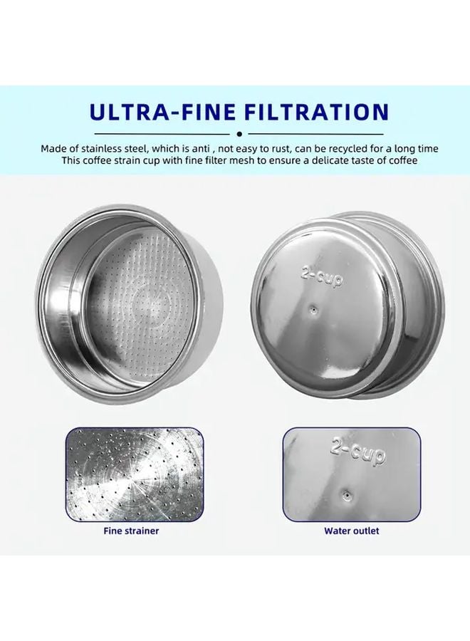 51 مم سلة فلتر إسبرسو مزدوجة الجدار مضغوطة 2 قطعة مع 1 شاشة كعكة - Image 5