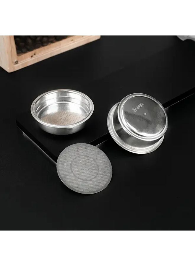 51 مم سلة فلتر إسبرسو مزدوجة الجدار مضغوطة 2 قطعة مع 1 شاشة كعكة - Image 2