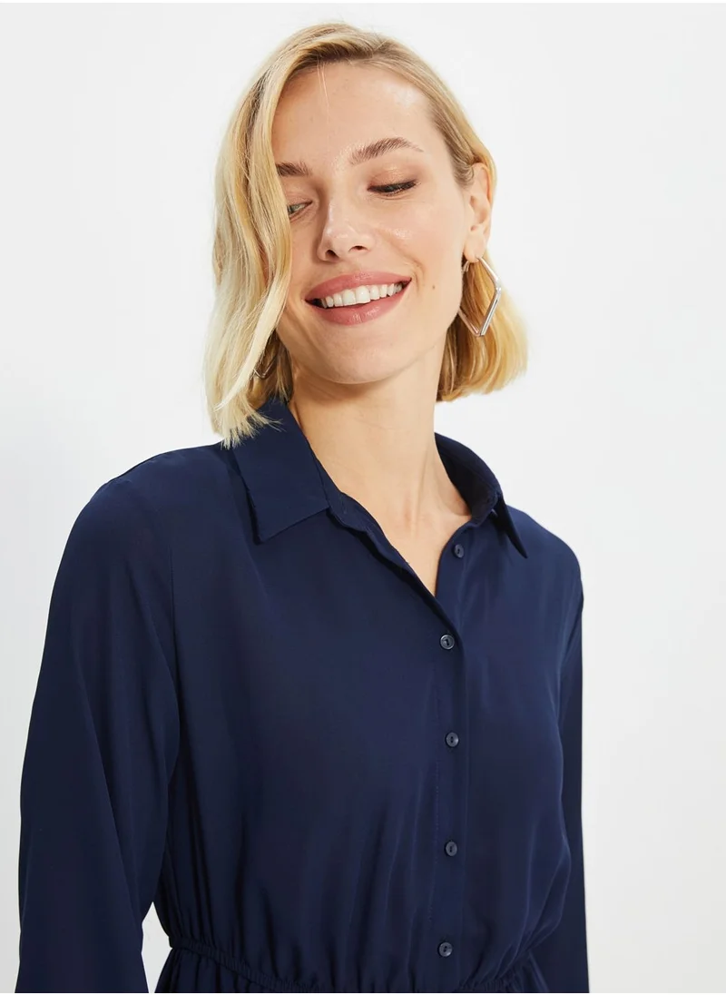 trendyol Button Detail Pleated Dress