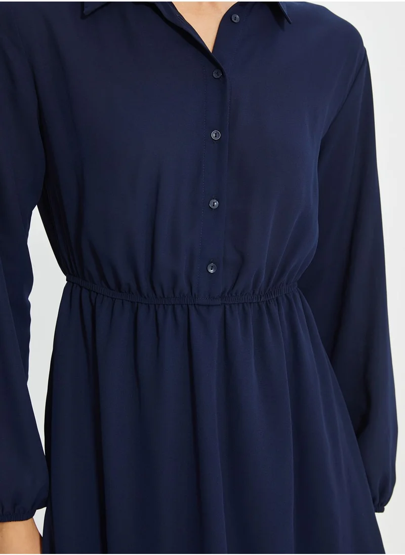 trendyol Button Detail Pleated Dress
