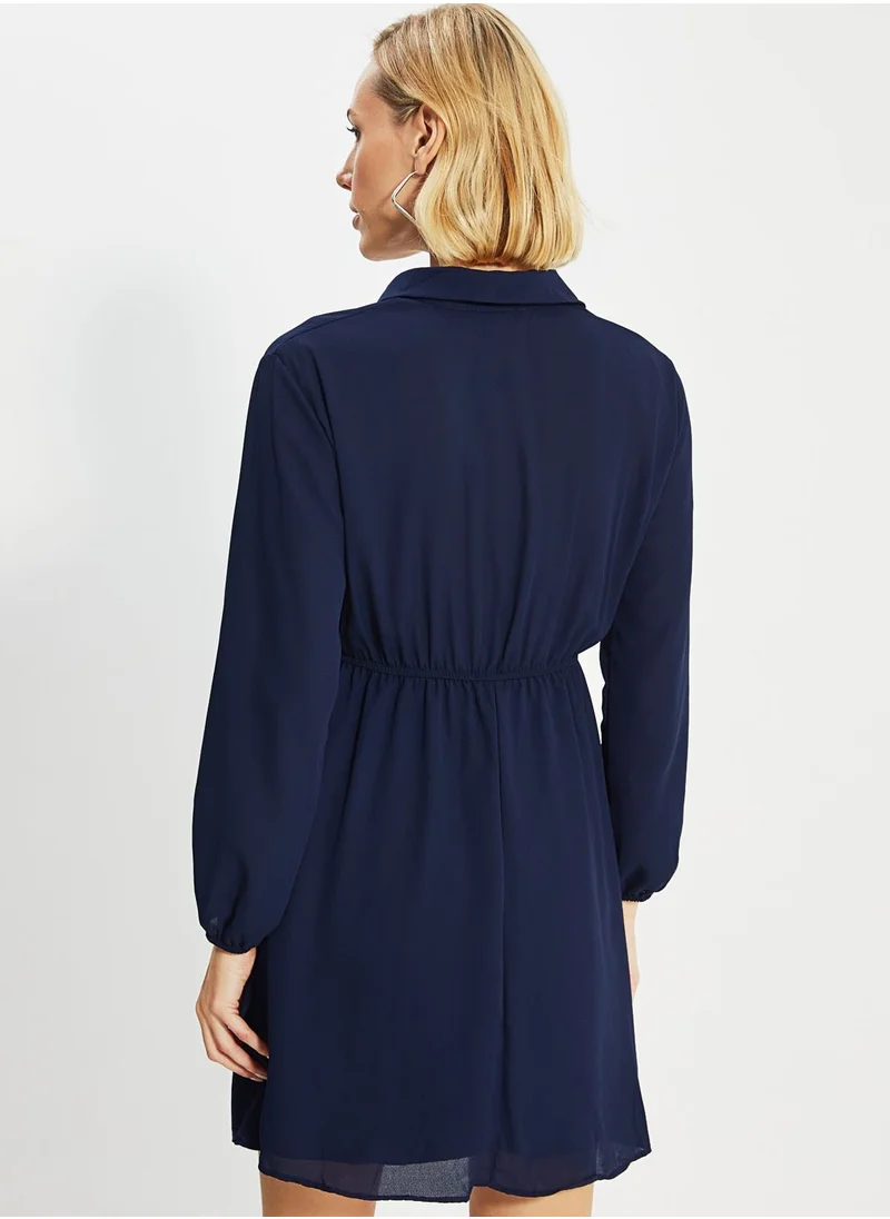 trendyol Button Detail Pleated Dress
